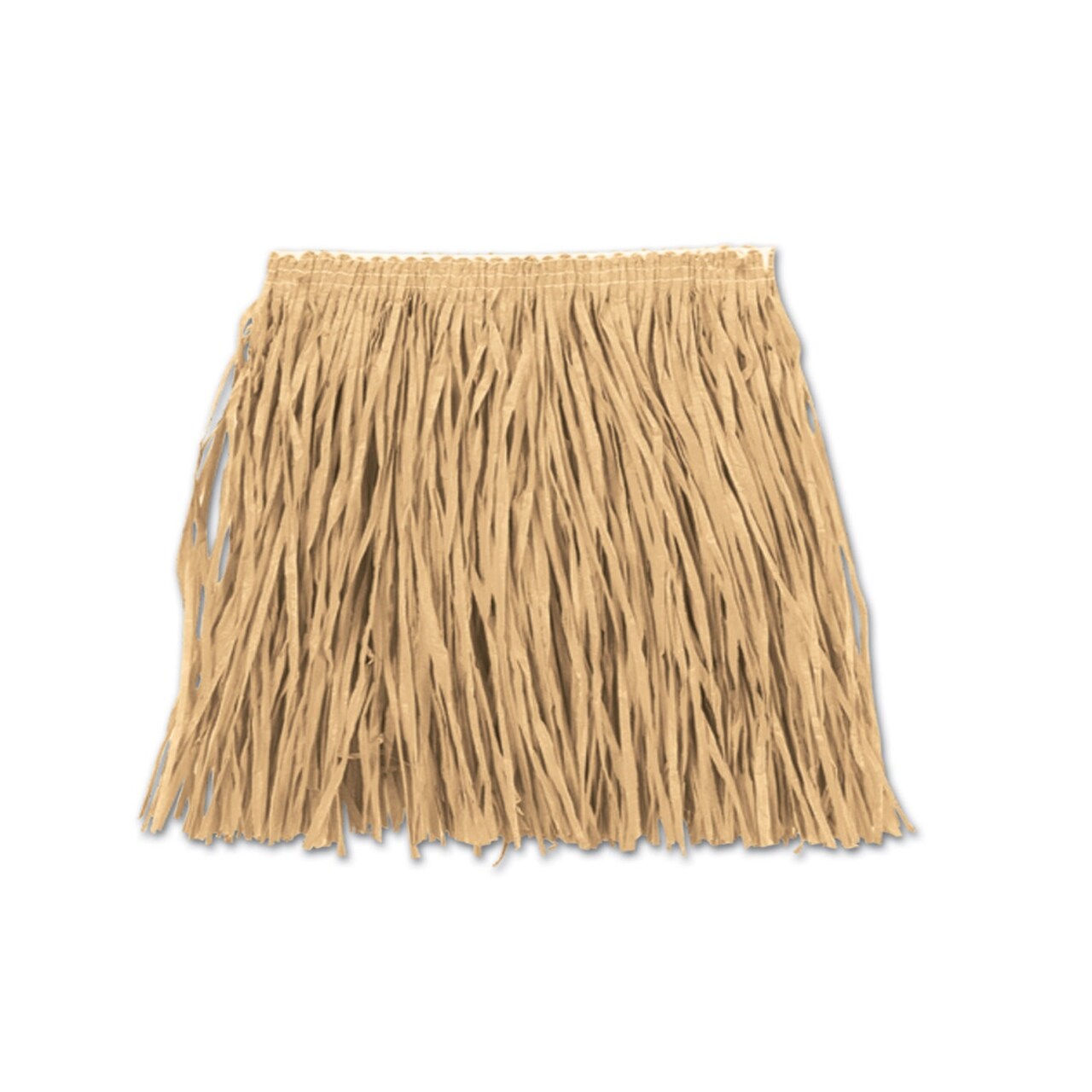 Beistle Club Pack of 12 Natural Raffia Child Mini Hula Skirt 12"